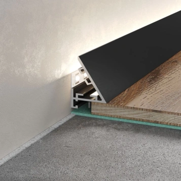 Микроплинтус Light черный анодированный 25×16×5×2450 мм
